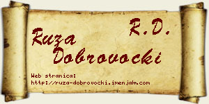 Ruža Dobrovocki vizit kartica
